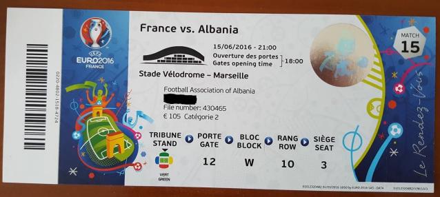 Bilete per ndeshjen France-Shqiperi - 1