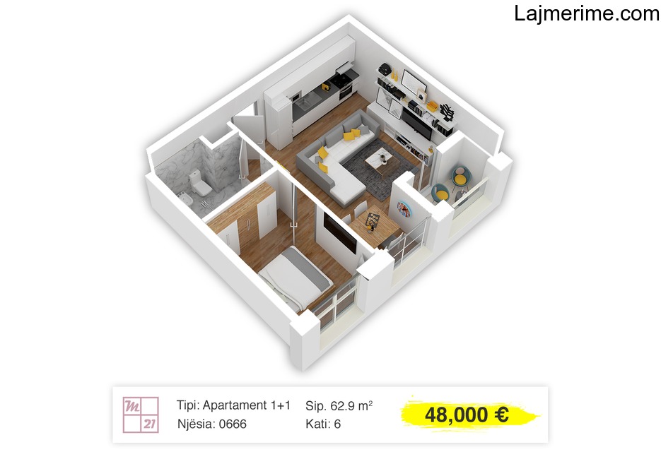 Apartament 1+1 ne Okazion - 1
